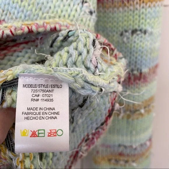 Anthropologie Sweater Elysa Cropped Turtleneck Sweater Knit Multi Colored Winter - Picture 7 of 10